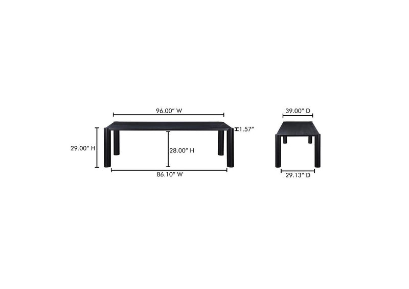 BC-1112-02-0 Post Large Dining Table Black