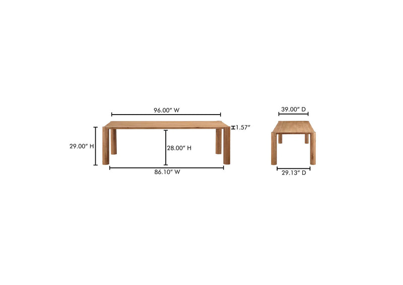 BC-1112-18-0 Post Large Table Large Natural Oak
