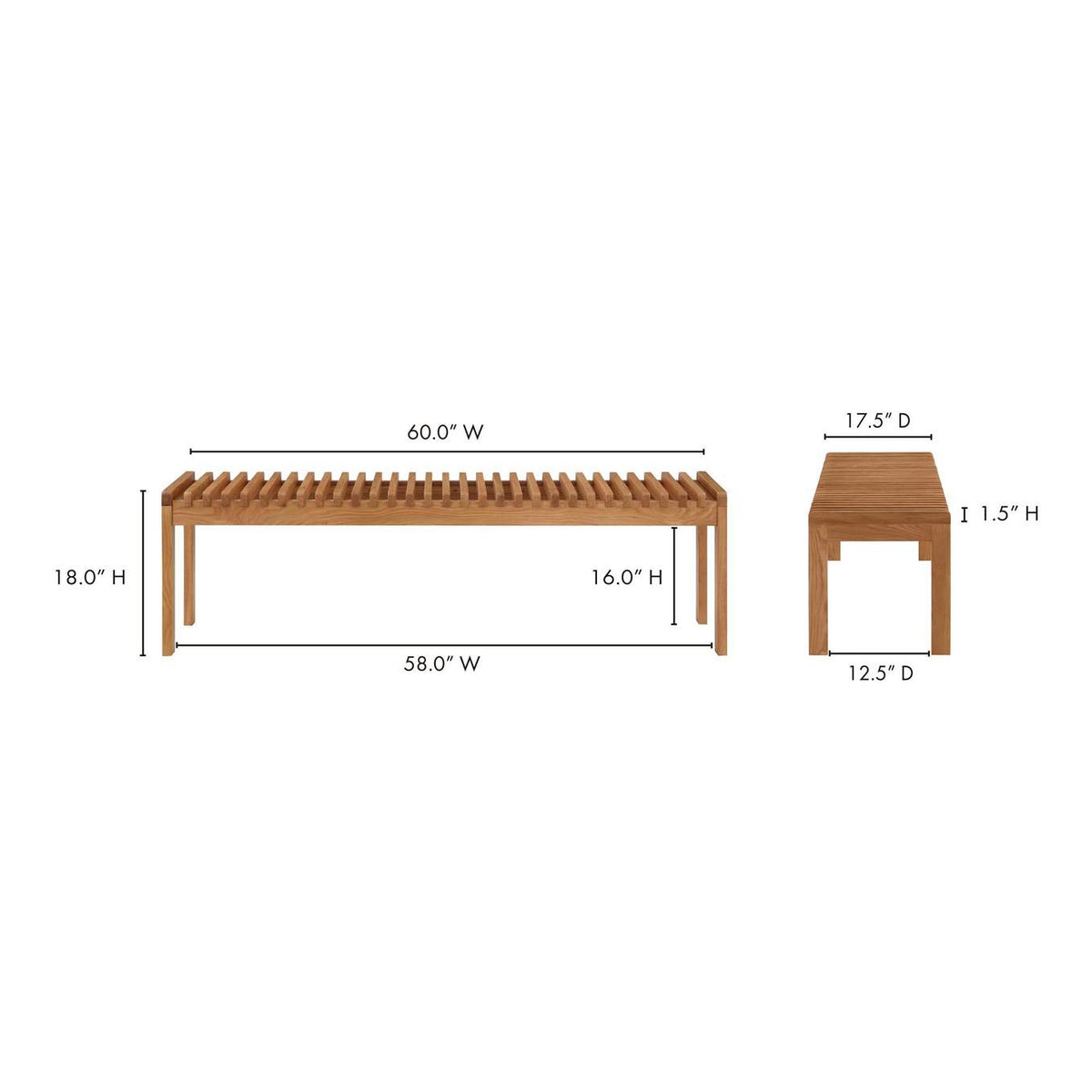 BC-1113-24 Rohe Bench Natural Oak