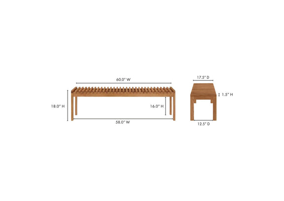 BC-1113-24 Rohe Bench Natural Oak