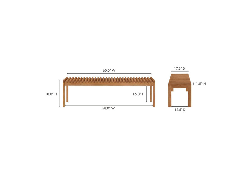 BC-1113-24 Rohe Bench Natural Oak