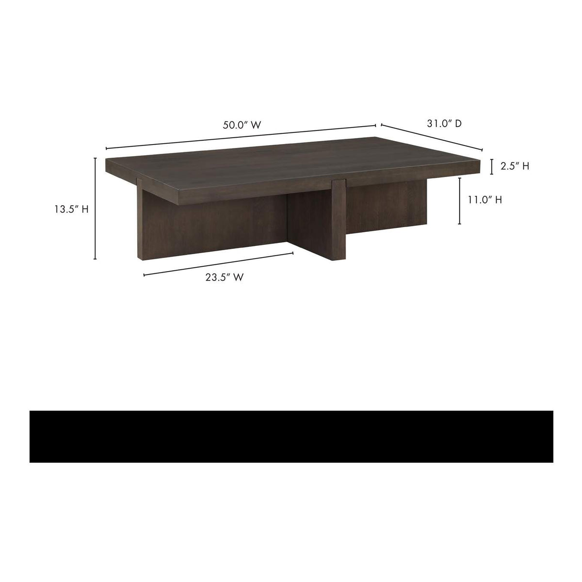 BC-1116-21 Folke Rectangular Coffee Table Dark Brown