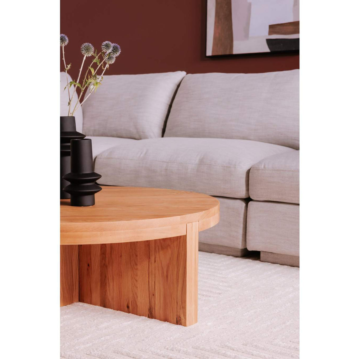 BC-1117-24 Folke Round Coffee Table Natural Oak