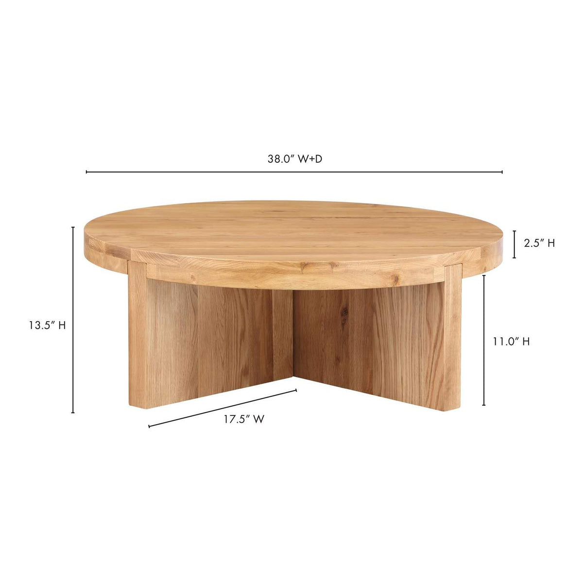 BC-1117-24 Folke Round Coffee Table Natural Oak