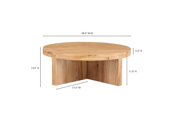 BC-1117-24 Folke Round Coffee Table Natural Oak