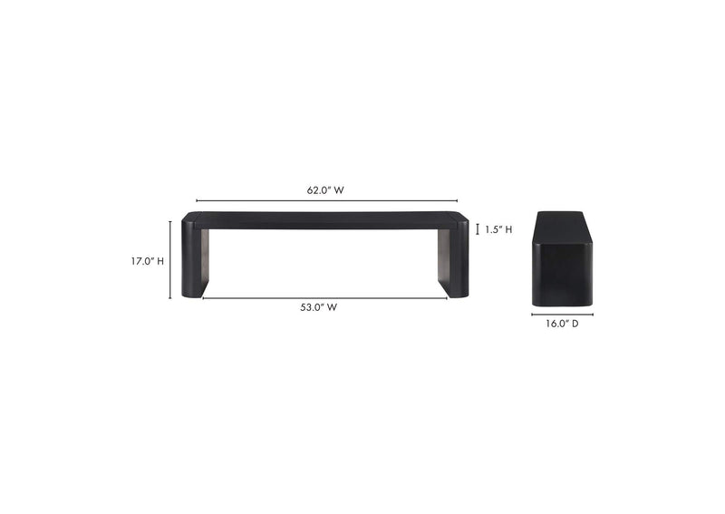 BC-1120-02-0 Post Small Dining Bench Black