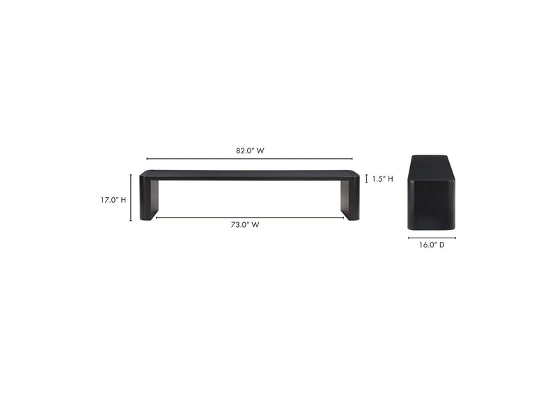 BC-1121-02-0 Post Large Dining Bench Black