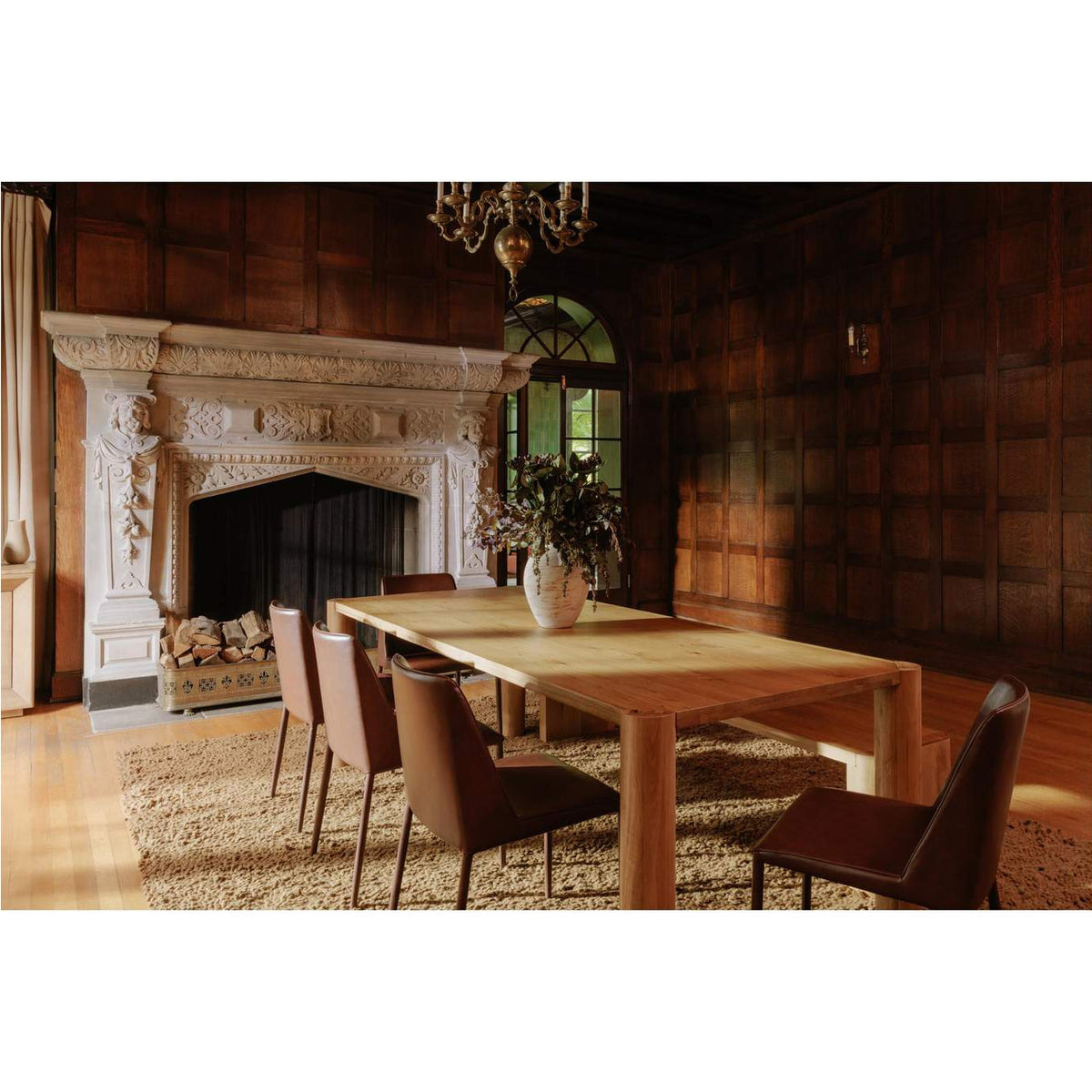 BC-1121-24-0 Post Large Dining Bench Natural