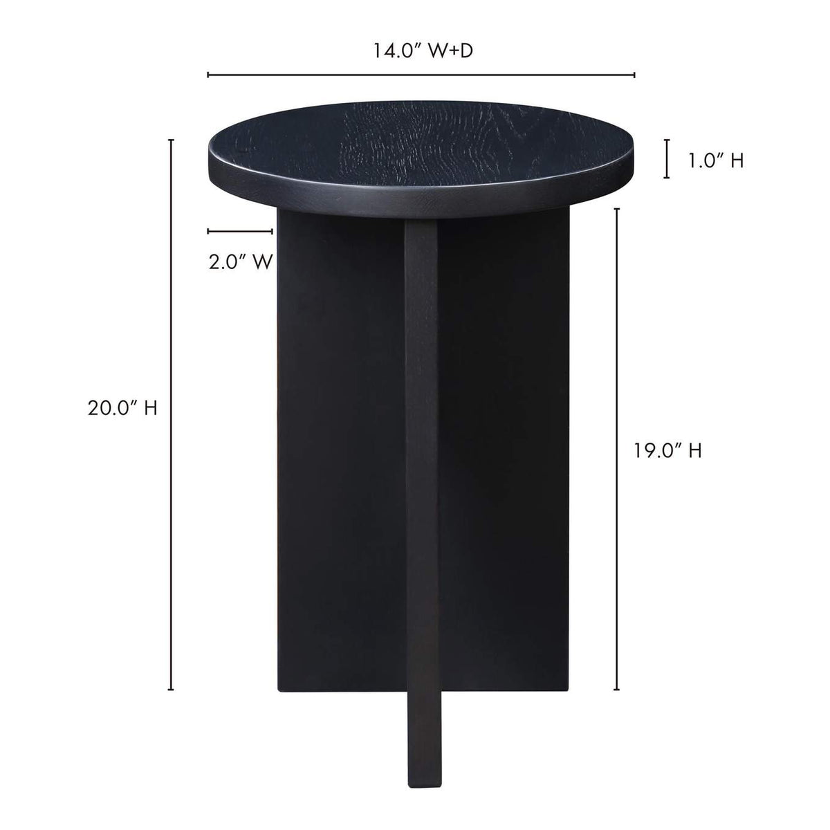BC-1122-02 Grace Accent Table Black Oak