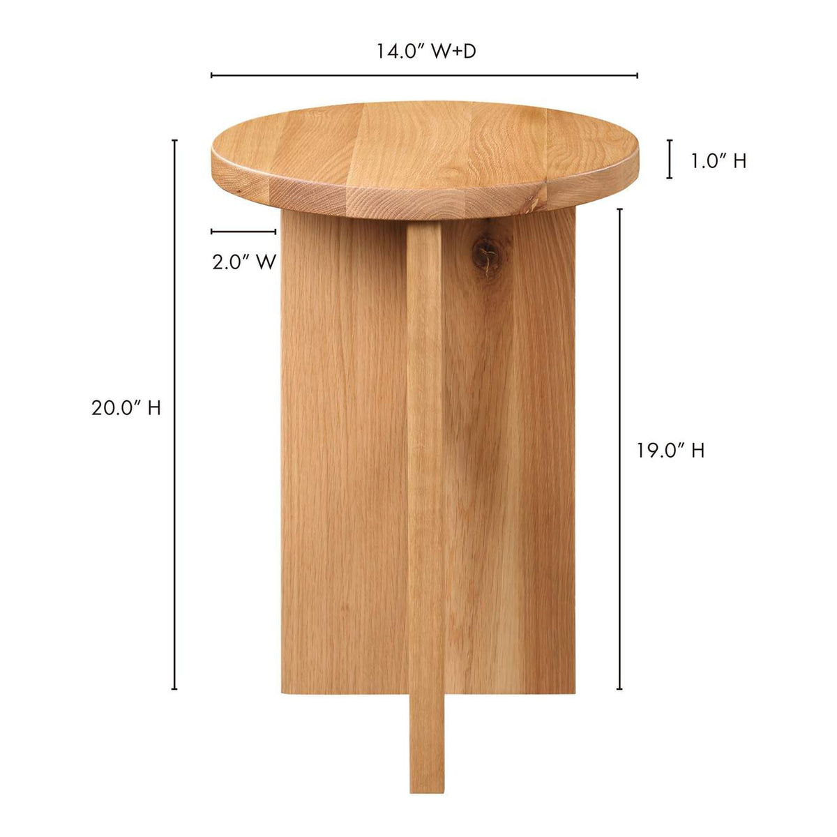 BC-1122-24 Grace Accent Table Natural Oak