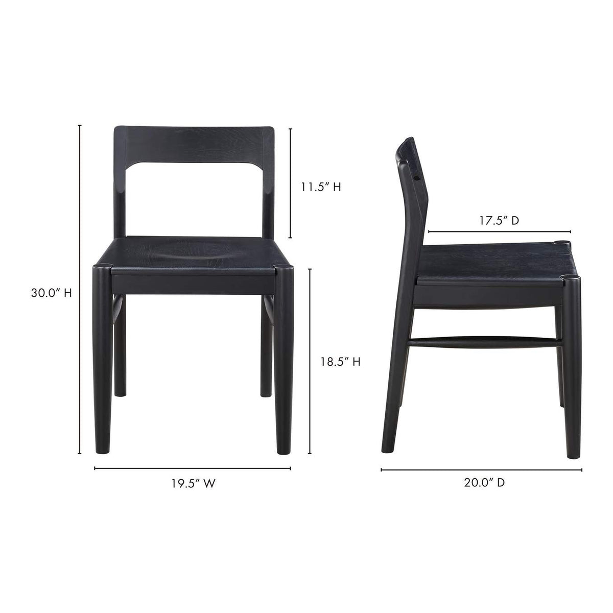 BC-1123-02 Owing Dining Chair Black - Set Of Two