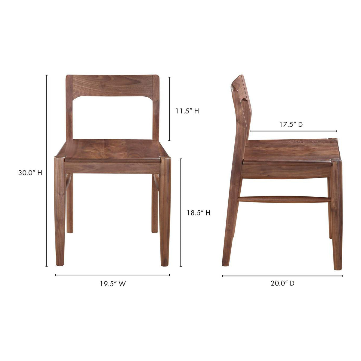 BC-1123-03 Owing Dining Chair Walnut Brown - Set Of Two