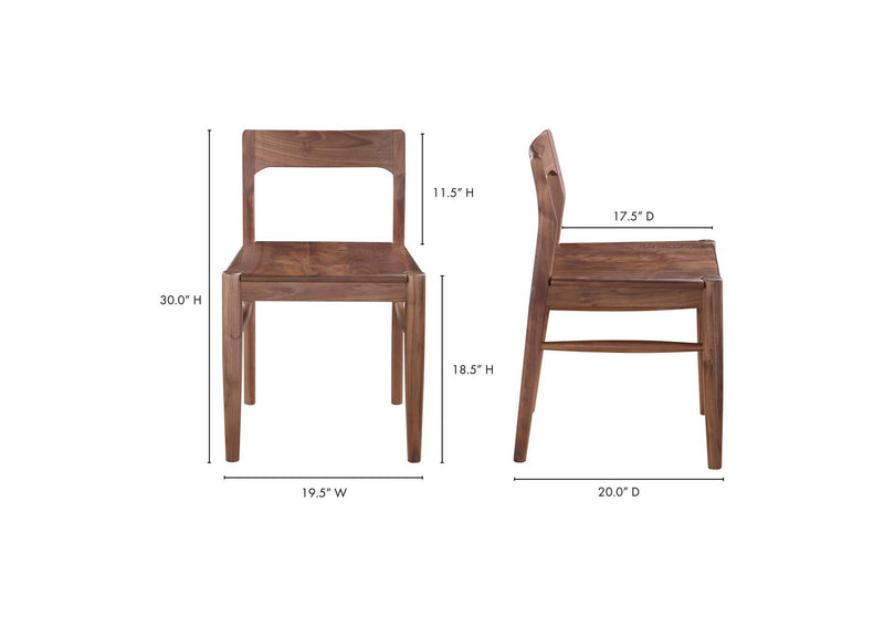 BC-1123-03 Owing Dining Chair Walnut Brown - Set Of Two