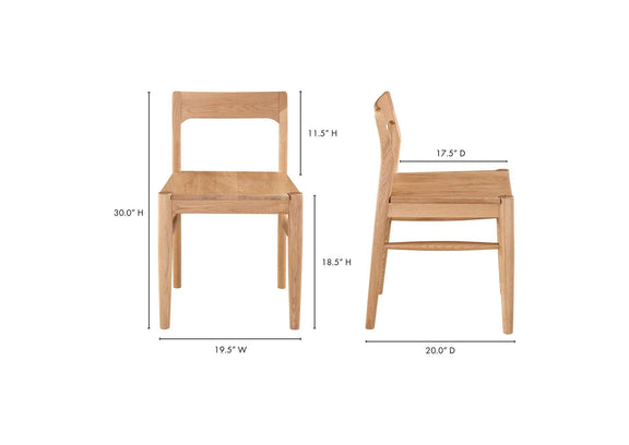BC-1123-24 Owing Dining Chair Natural Oak - Set Of Two