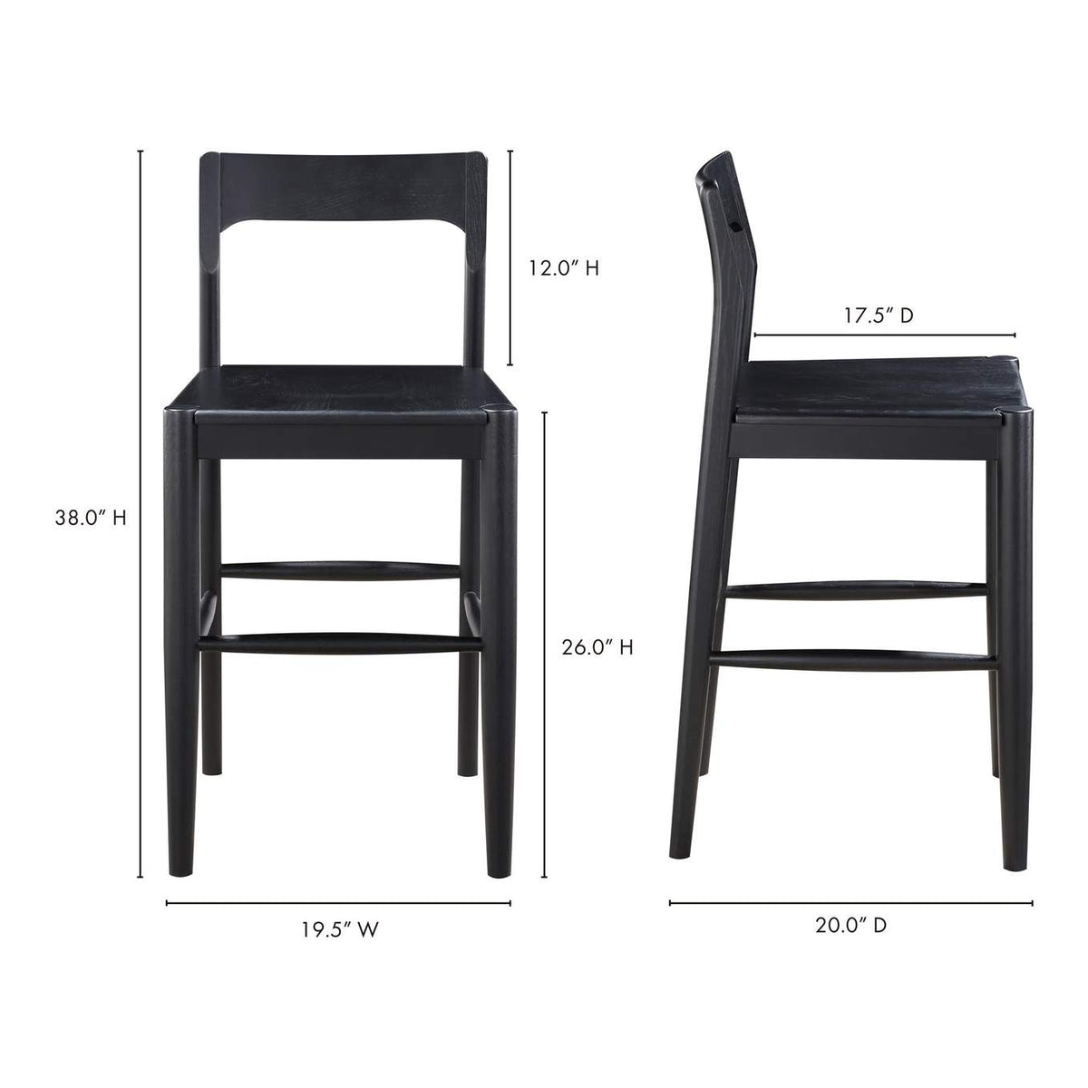 BC-1124-02 Owing Counter Stool Black