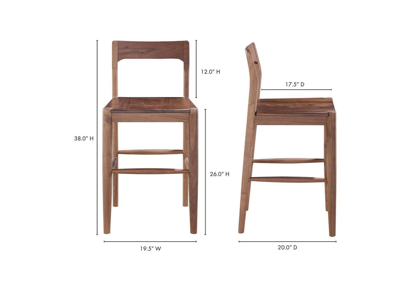 BC-1124-03 Owing Counter Stool Walnut Brown