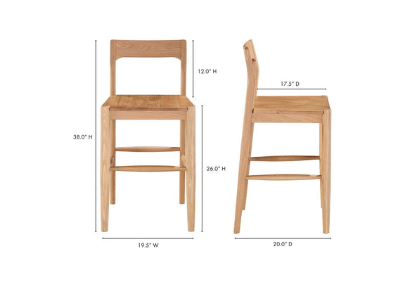 BC-1124-24 Owing Counter Stool Natural Oak
