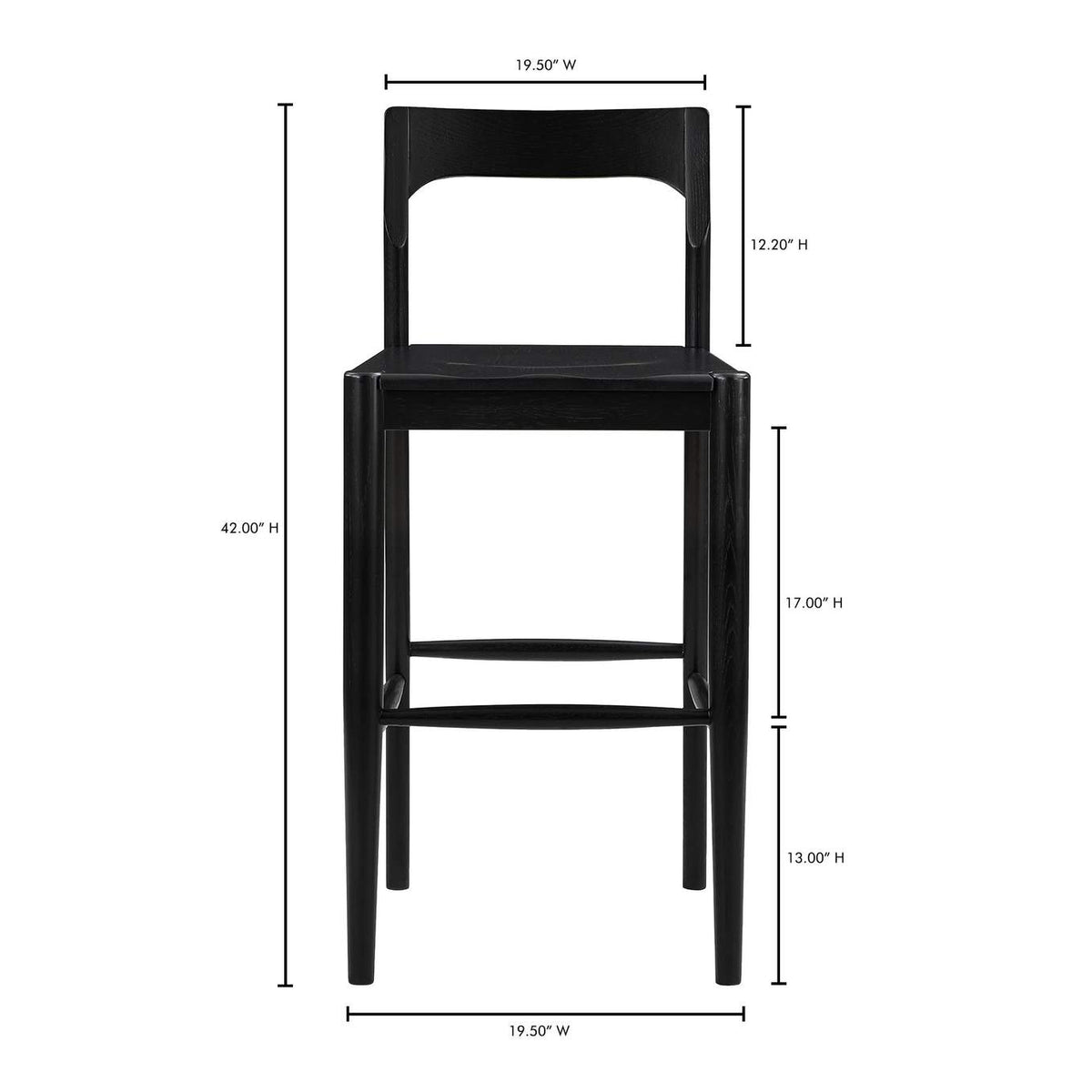 BC-1125-02 Owing Barstool Black