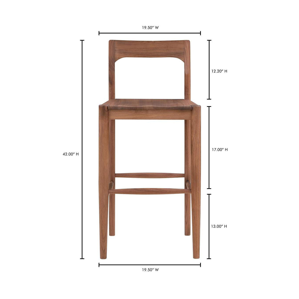 BC-1125-03 Owing Barstool Walnut Brown