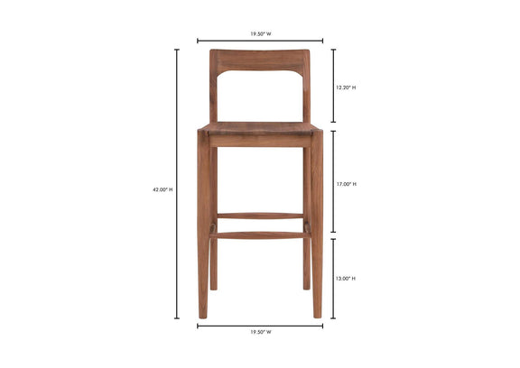 BC-1125-03 Owing Barstool Walnut Brown