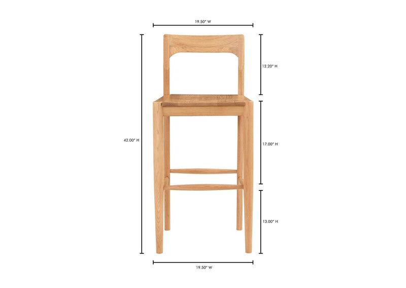 BC-1125-24 Owing Barstool Natural Oak