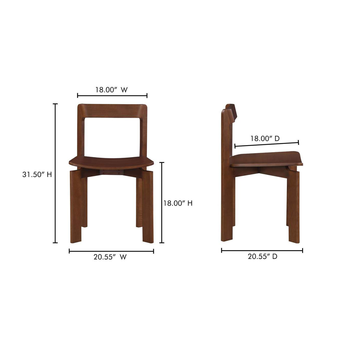 BC-1128-20 Daifuku Dining Chair Brown – Set Of Two