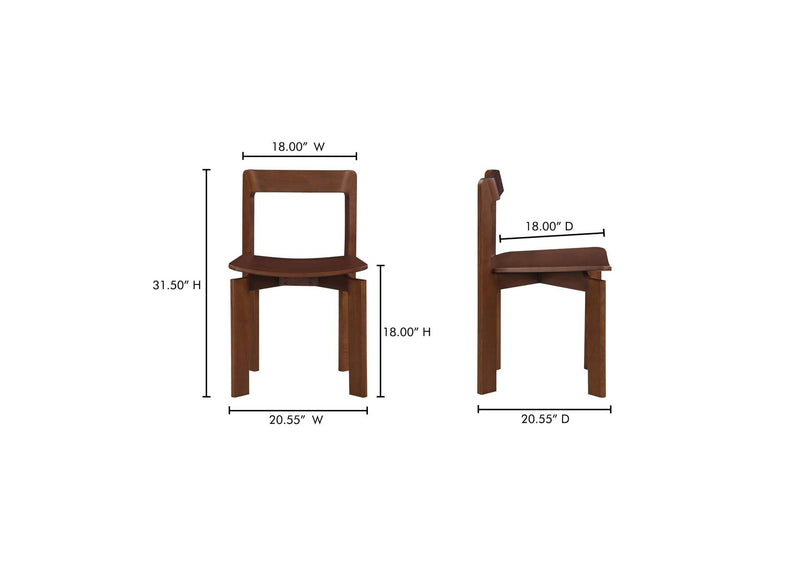 BC-1128-20 Daifuku Dining Chair Brown – Set Of Two