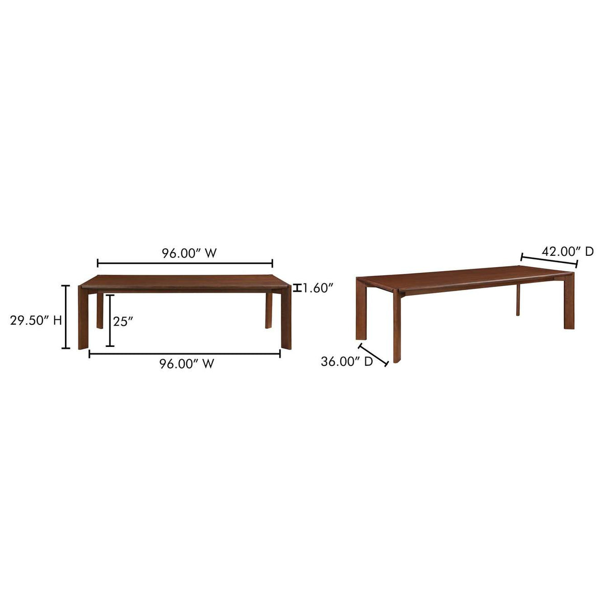 BC-1132-20 Daifuku Large Dining Table Walnut Stained Ash