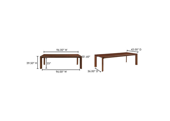 BC-1132-20 Daifuku Large Dining Table Walnut Stained Ash