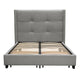Beverly Queen Bed with Integrated Footboard Storage Unit & Accent Wings in Grey Fabric