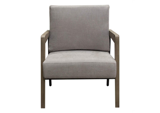 Blair Accent Chair in Grey Fabric with Curved Wood Leg Detail by Diamond Sofa