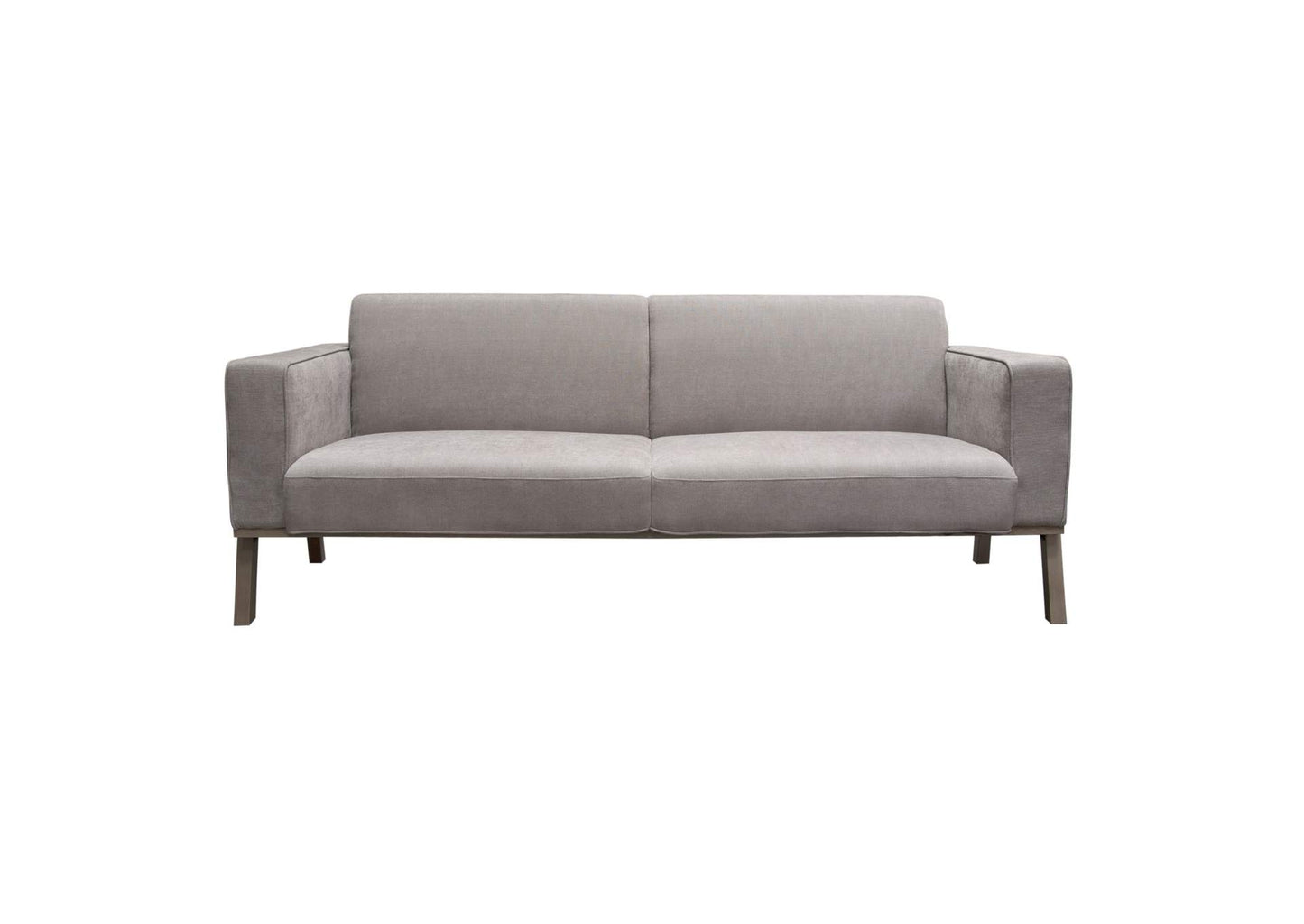 Blair Sofa in Grey Fabric with Curved Wood Leg Detail by Diamond Sofa