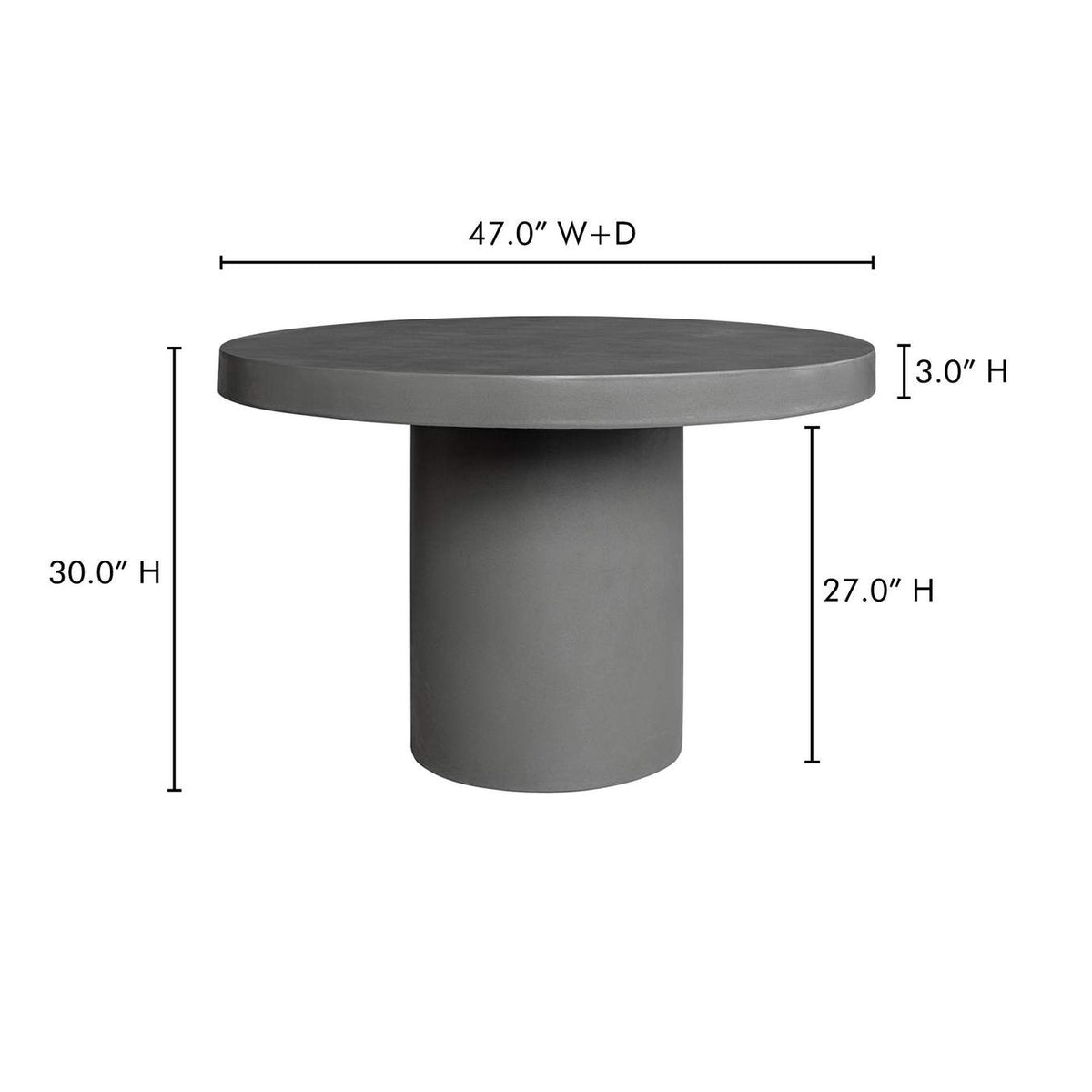 BQ-1002-25-0 Cassius Outdoor Dining Table Grey