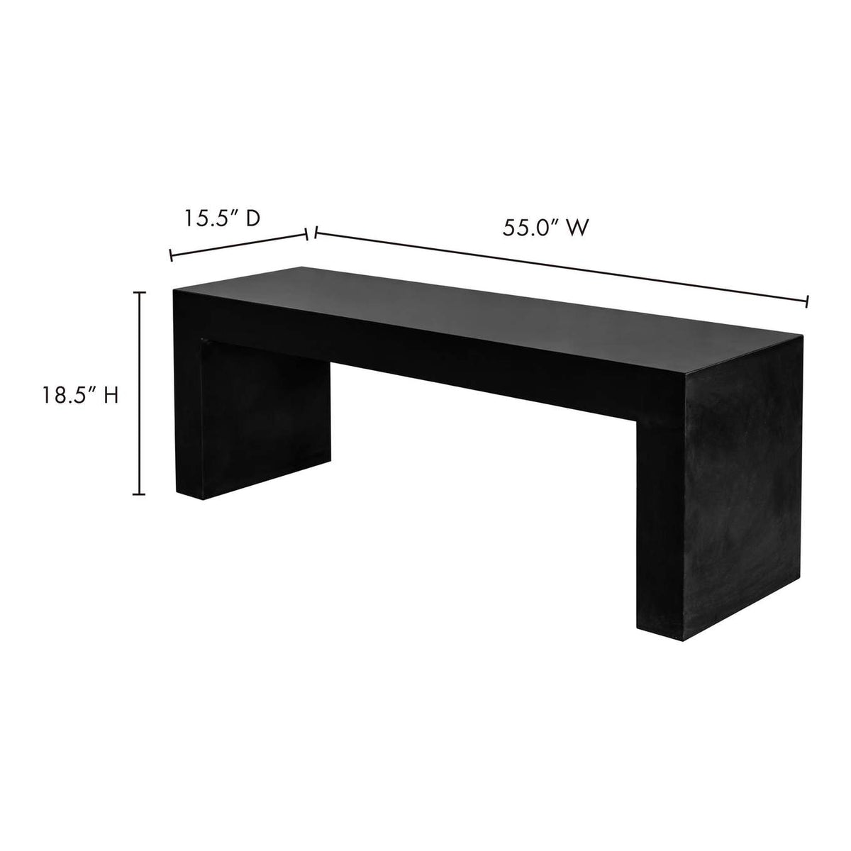 BQ-1005-02 Lazarus Outdoor Bench Black