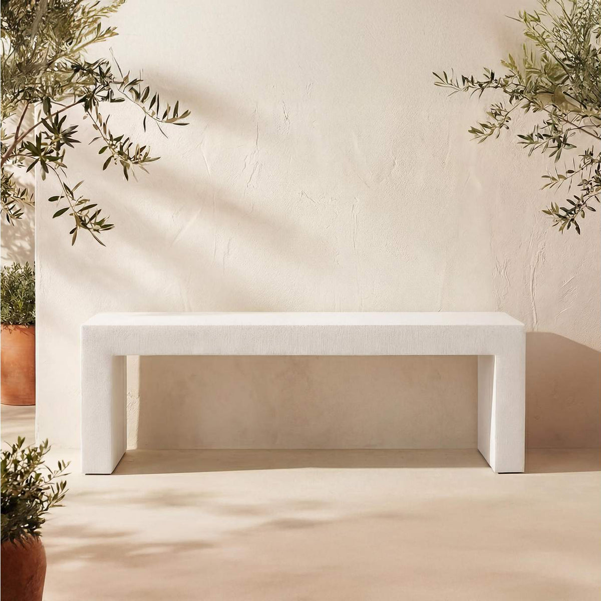 BQ-1005-18 Lazarus Outdoor Bench White