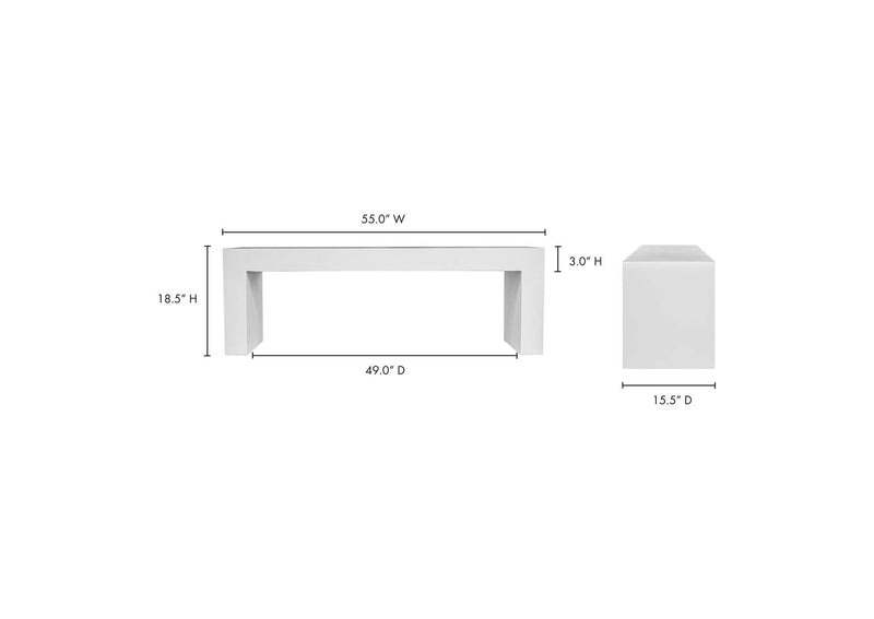 BQ-1005-18 Lazarus Outdoor Bench White