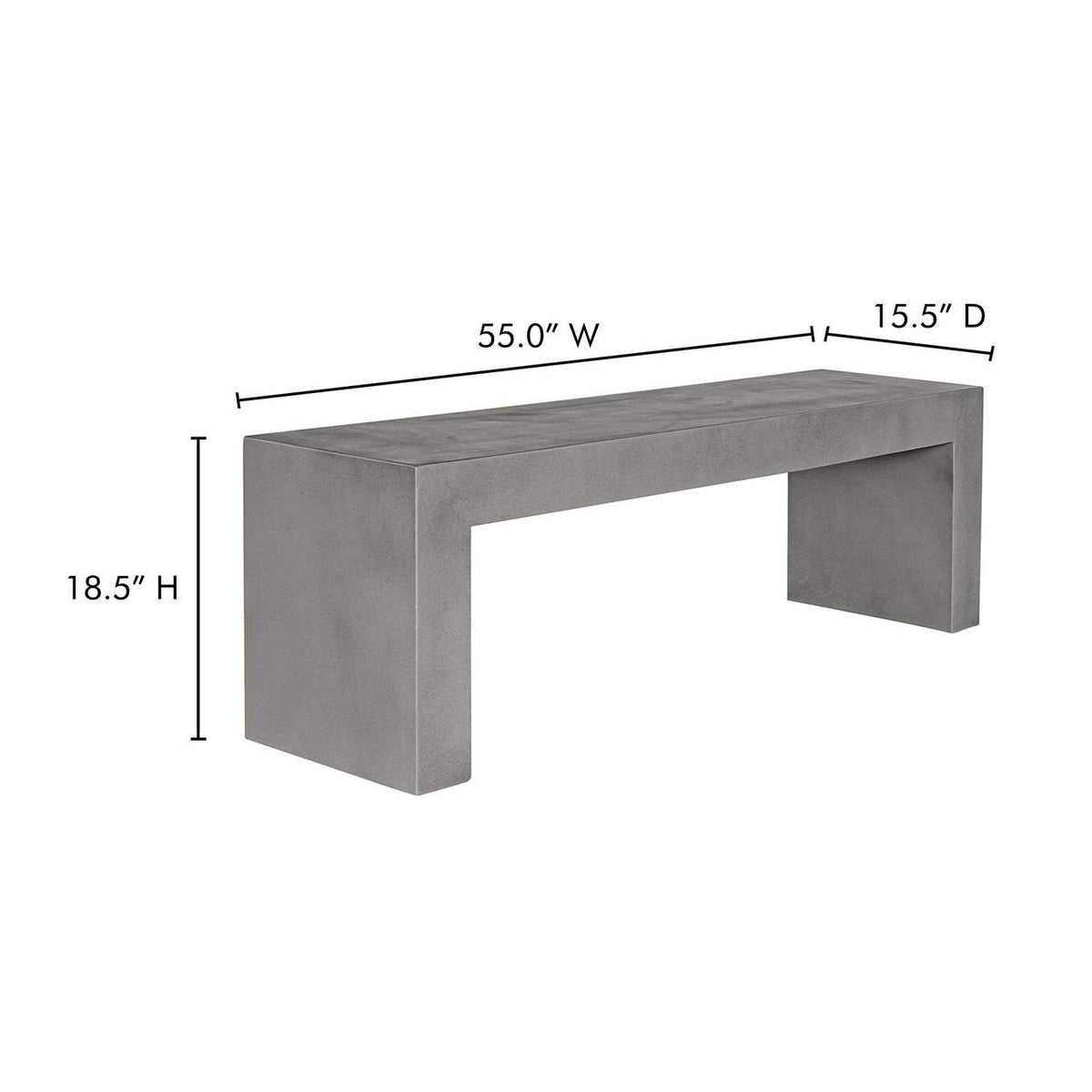 BQ-1005-25 Lazarus Outdoor Bench Dark Grey