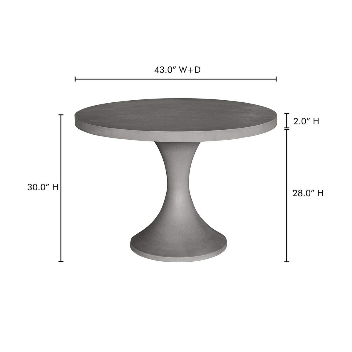 BQ-1008-25-0 Isadora Outdoor Dining Table Grey