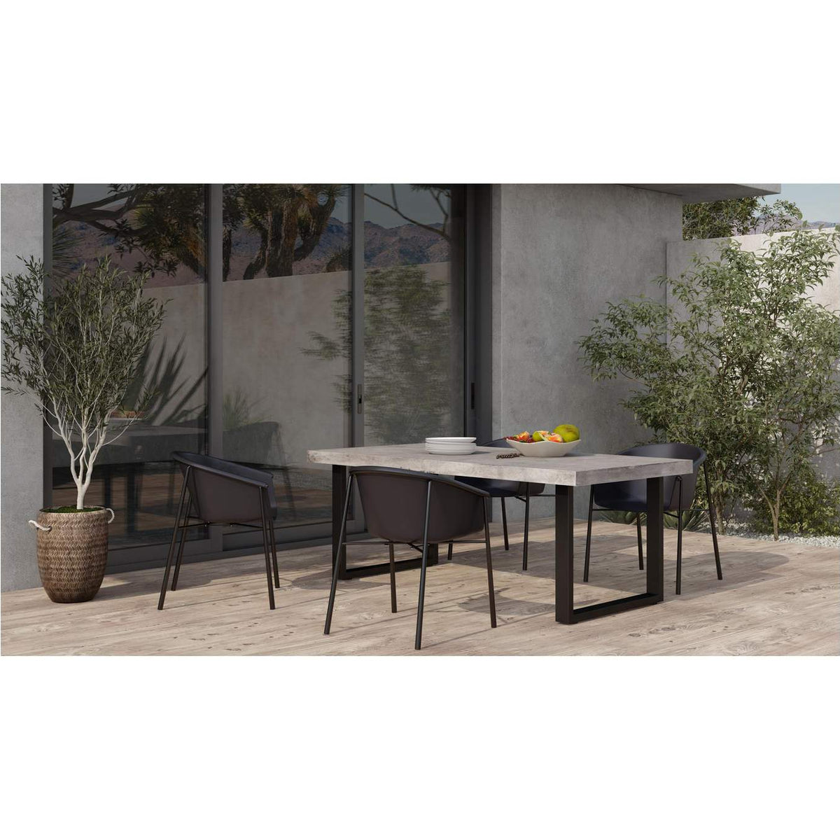 BQ-1018-25-0 Jedrik Outdoor Dining Table Large Grey