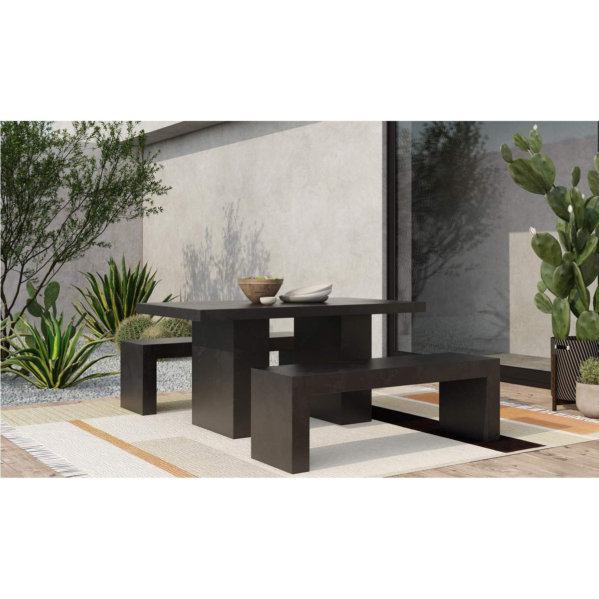 BQ-1021-02-0 Aurelius 2 Outdoor Dining Table Black