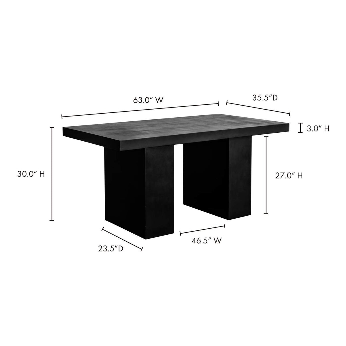 BQ-1021-02-0 Aurelius 2 Outdoor Dining Table Black