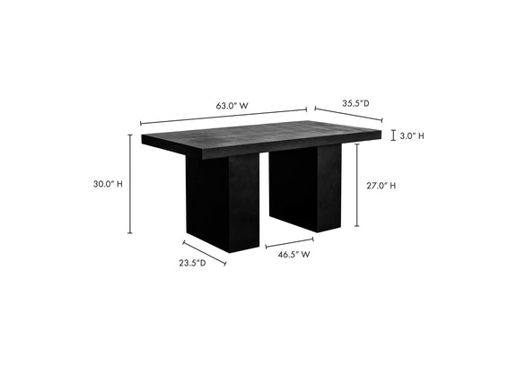 BQ-1021-02-0 Aurelius 2 Outdoor Dining Table Black