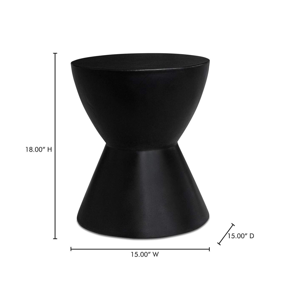 BQ-1022-02 Hourglass Outdoor Stool Black