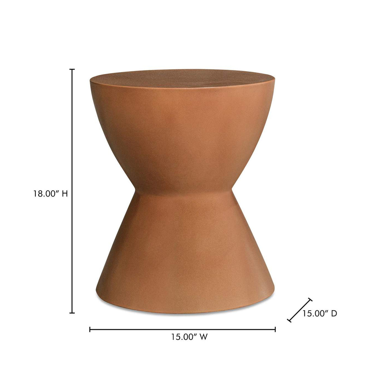 BQ-1022-23 Hourglass Outdoor Stool Terracotta