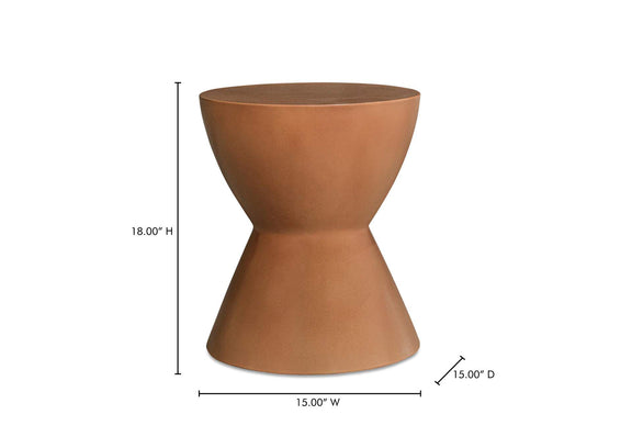 BQ-1022-23 Hourglass Outdoor Stool Terracotta