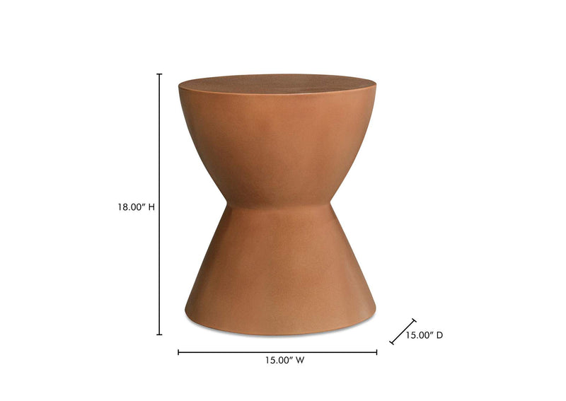 BQ-1022-23 Hourglass Outdoor Stool Terracotta