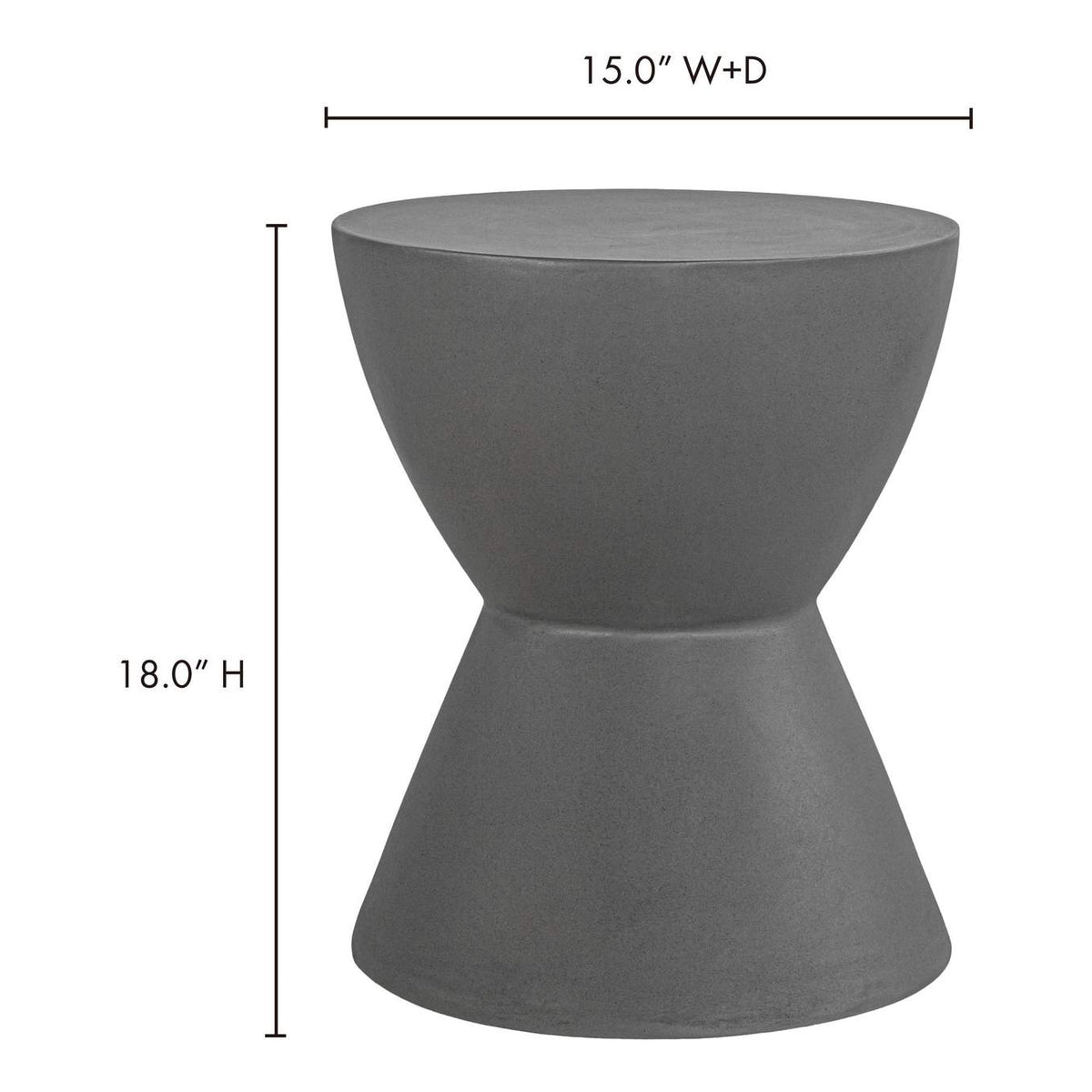 BQ-1022-25 Hourglass Outdoor Stool Grey