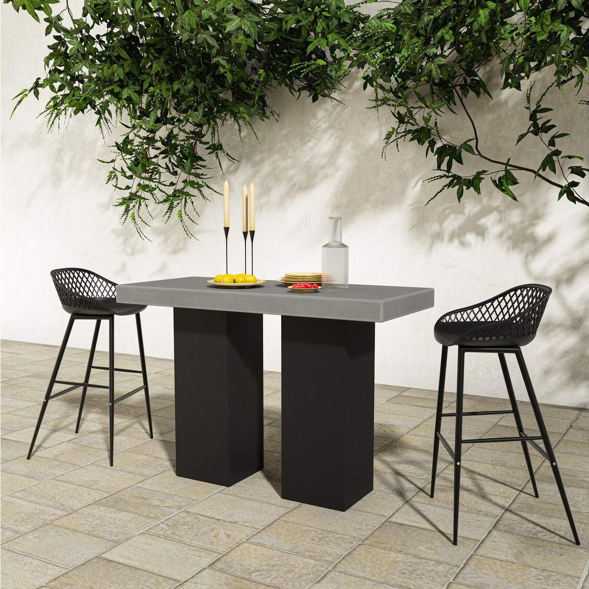 BQ-1035-25-0 Lithic Outdoor Bar Table Grey