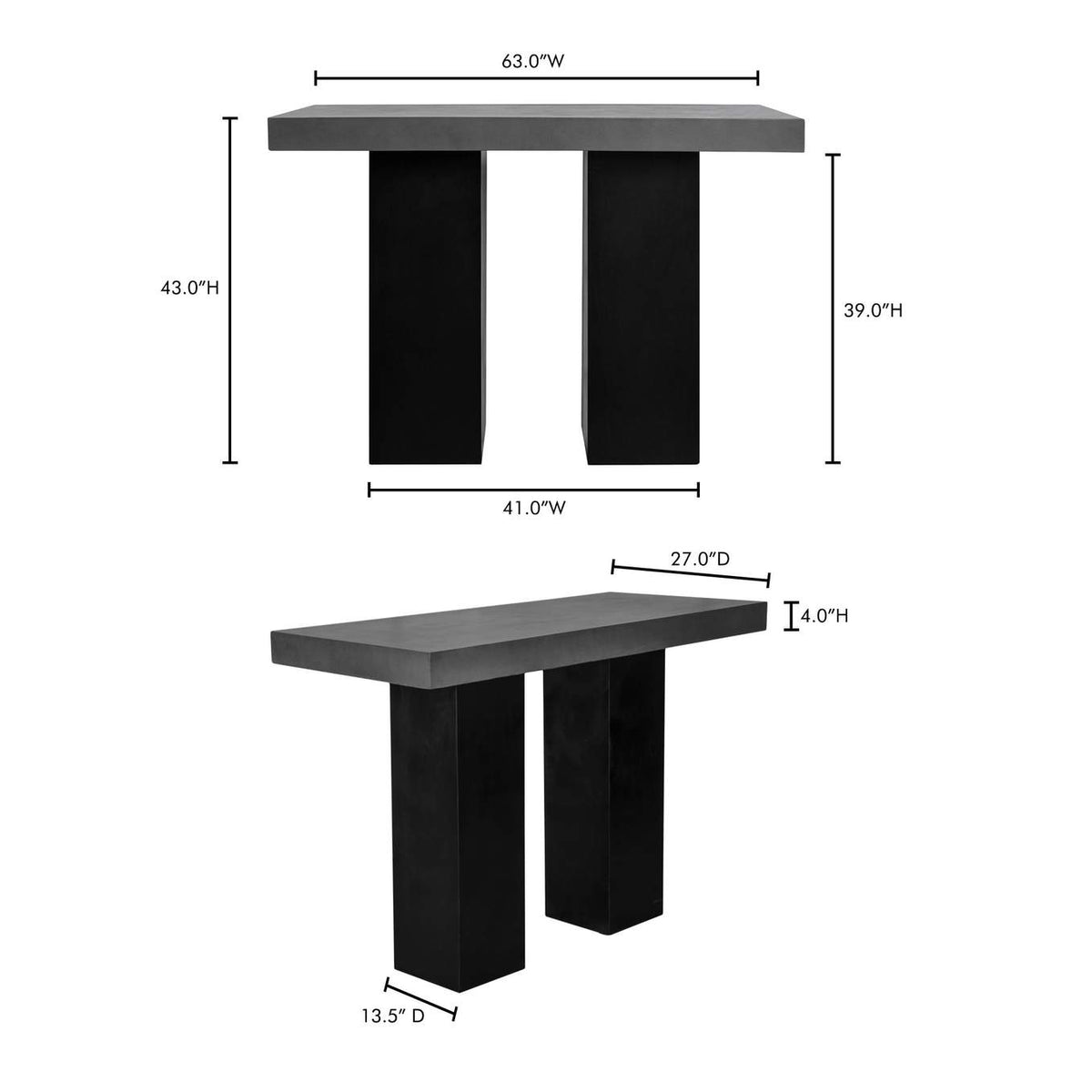 BQ-1035-25-0 Lithic Outdoor Bar Table Grey