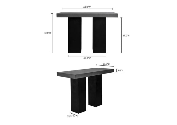 BQ-1035-25-0 Lithic Outdoor Bar Table Grey